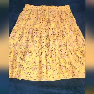 12, orange with pink flower skirt